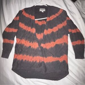 American Eagle Outfitters Women's Orange and Gray Cardigan